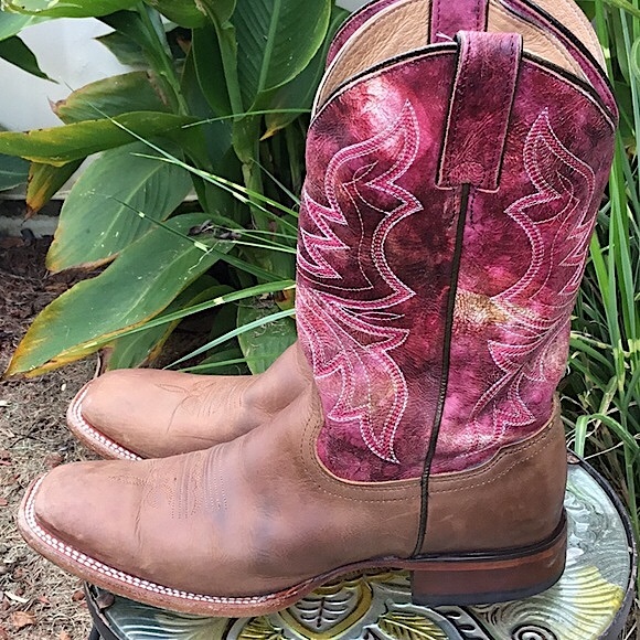 Shyanne Women’s Stryke Square Toe Brown & Pink Western Boots - Picture 6 of 16